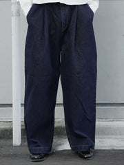 東京店WEB限定受注制【Chikashitsu +】Loose fit one tuck denim pants