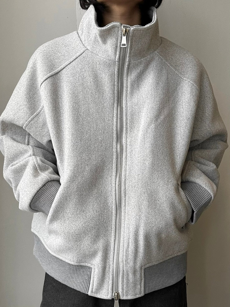 国際配送【LUV CODE】high neck zip up sweat jacket (2color)