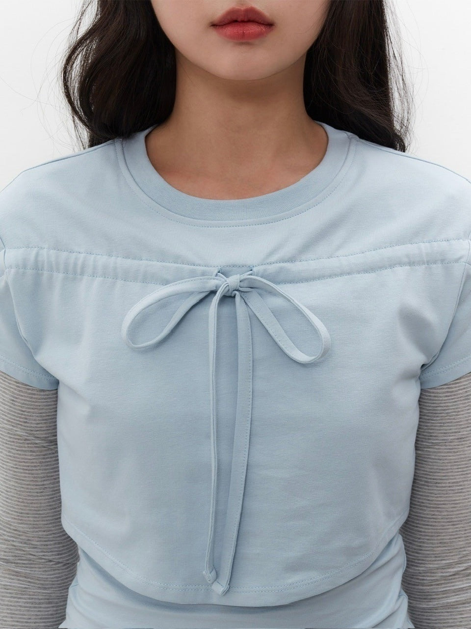 【TUOMIO】STRIPE LAYERED STRAPPY TOP