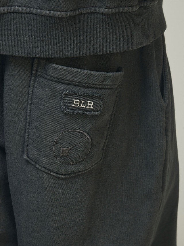 【BLR BLUER】Dyed Circle Logo Over-fit Armor Sweat Pants