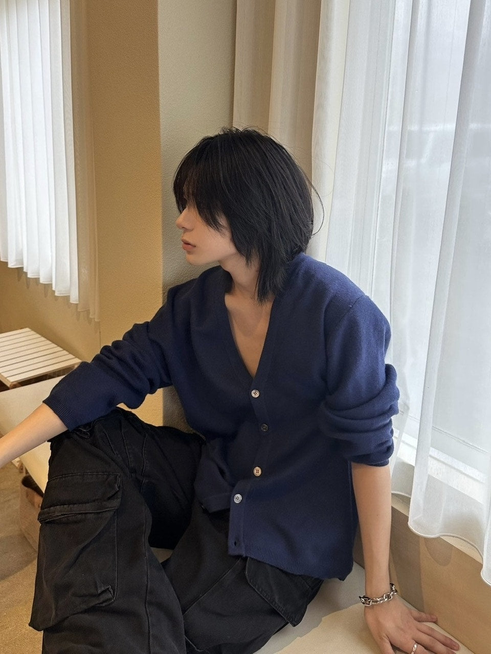 【LUV CODE】simple knit cardigan (4color)