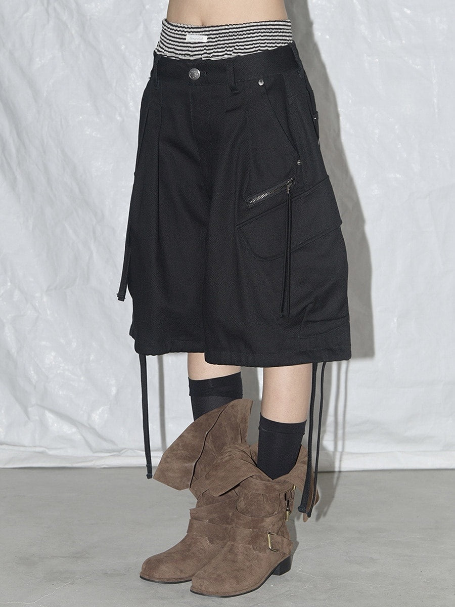 【FANCY CLUB】CARGO LETTERING BERMUDA PANTS