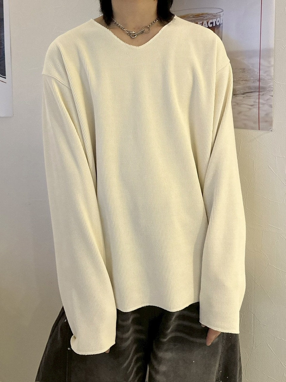 【LUV CODE】v neck rib knit (3color)