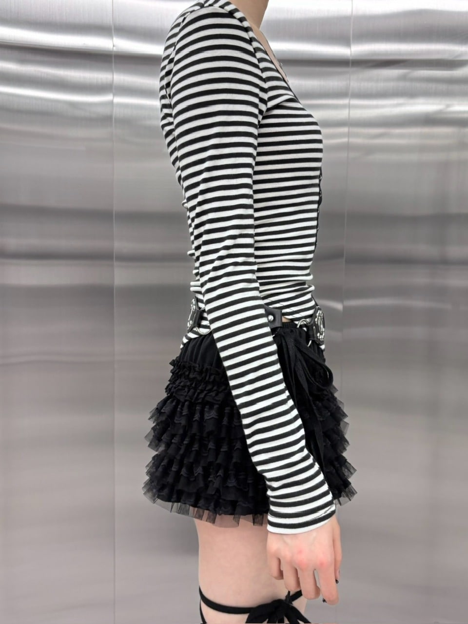 受注制【nmtc +】border snap long sleeve (2color)