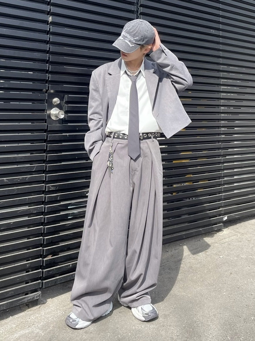 受注制【nmtc +】pin tuck wide slacks (2color)