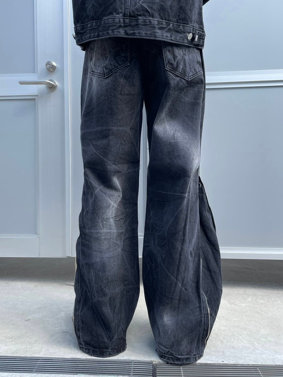 受注制【nmtc +】side zip denim pants