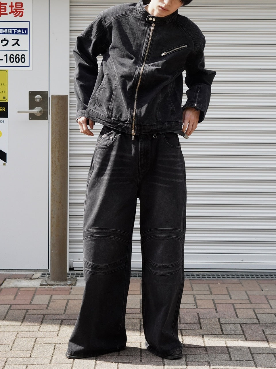 東京店WEB限定受注制【Chikashitsu +】biker denim pants