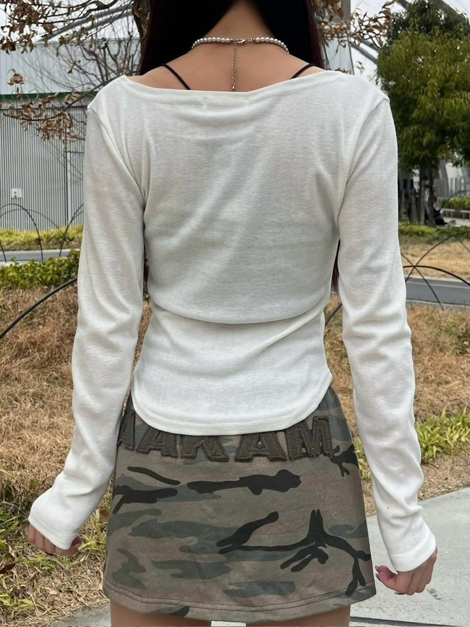 【Never mind the XU】v neck vintage print long sleeve tee (3color) / 【ネバーマインドザエックスユー】Vネックヴィンテージプリント長袖Tシャツ