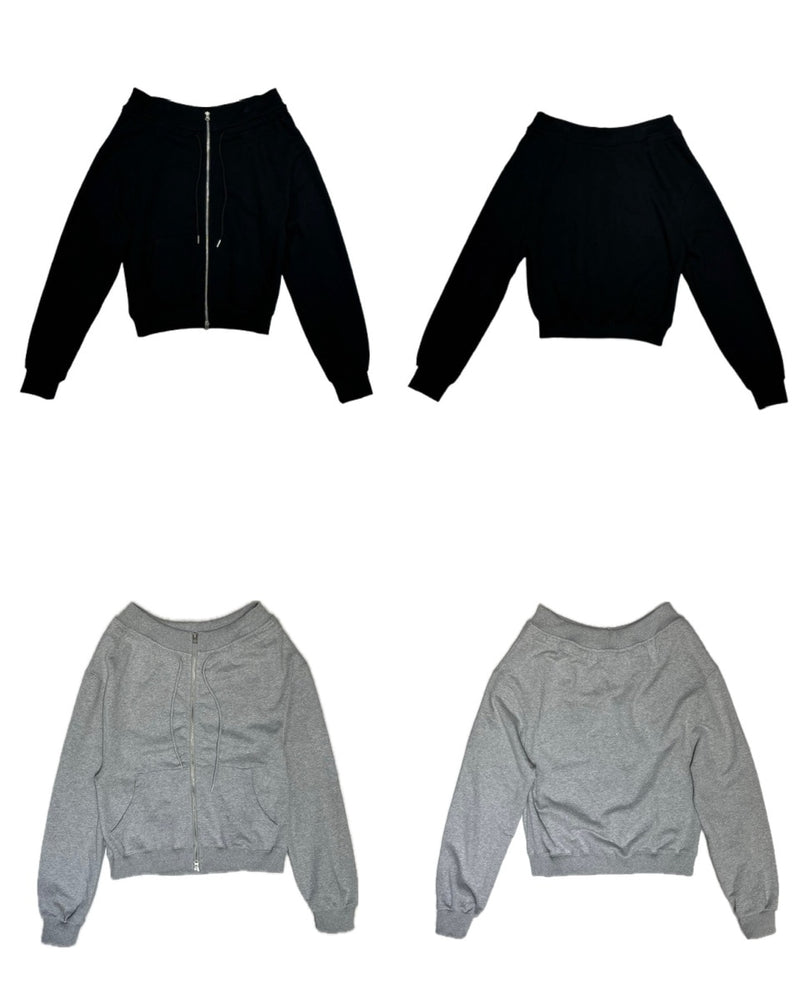 【GATELESS】2WAY ZIP-UP SWEAT SHIRT(2color)