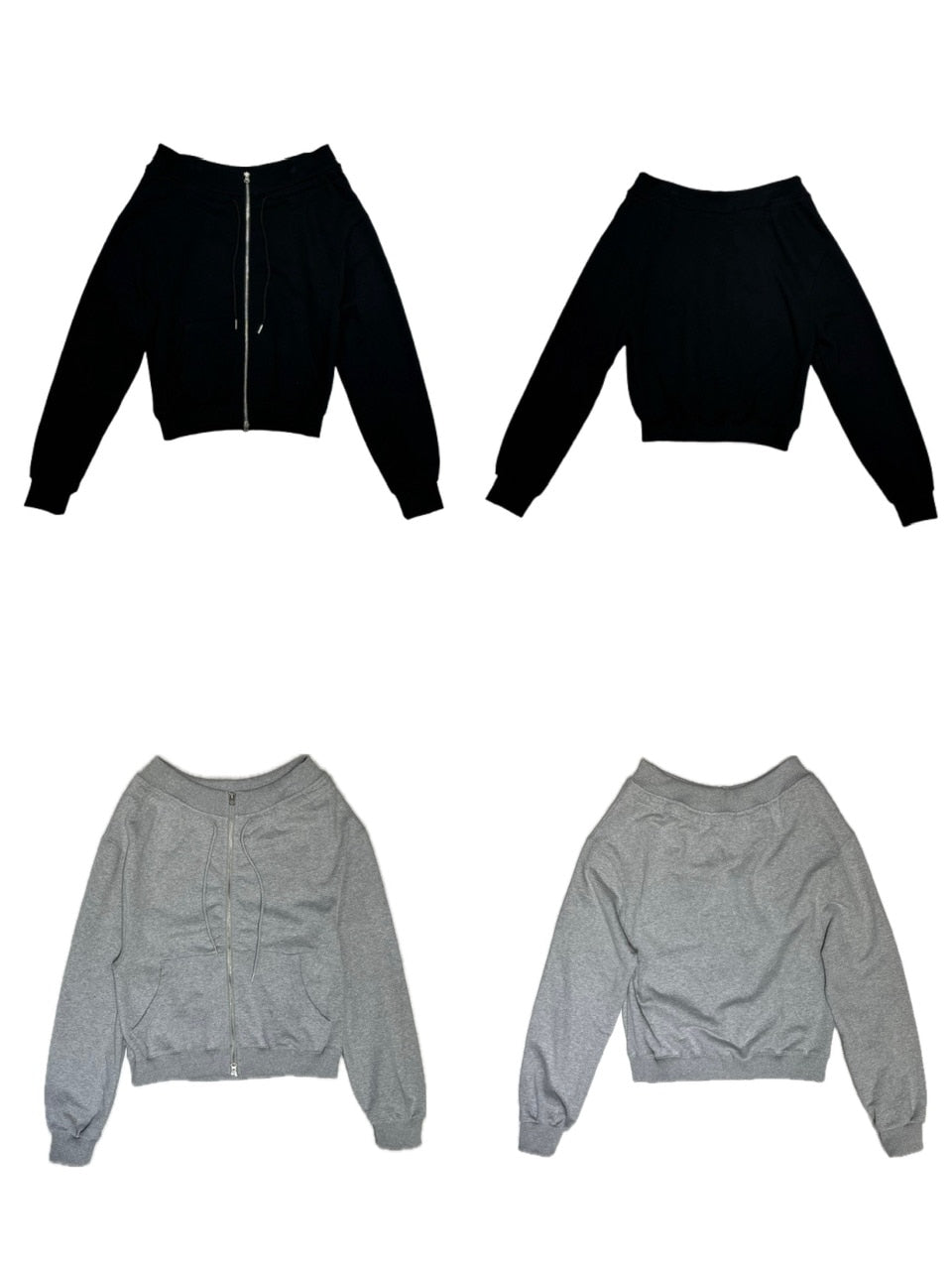 【GATELESS】2WAY ZIP-UP SWEAT SHIRT(2color)