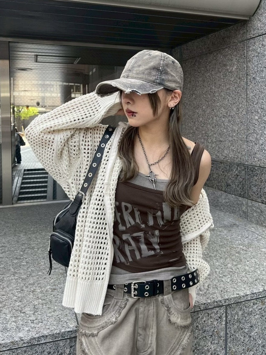 受注制【Never mind the XU】damage denim cap (2color)