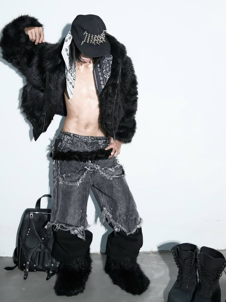 Cozy world Wide】005 CHAOS DREAM WAXED GREY LAYER PANTS – PRESSING