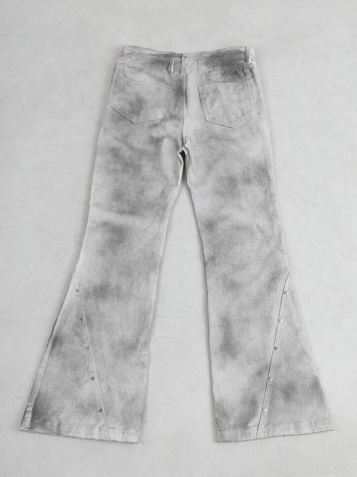 【BEBOF】SPRAY WASHING FLARE DENIM PANTS