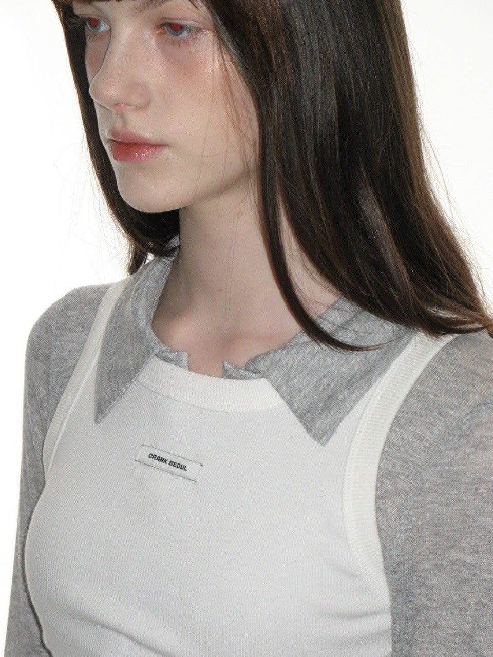 crankフリル付きライトブルータンクトップ CRANK】FRILL SNAP SLEEVELESS – PRESSING WEB SHOP