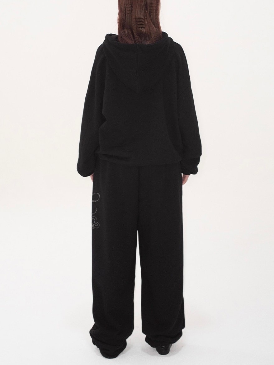 【HOLY NUMBER 7】HIPHOP OVER BALLOON FIT CUBIC LETTERING TRAINING PANTS