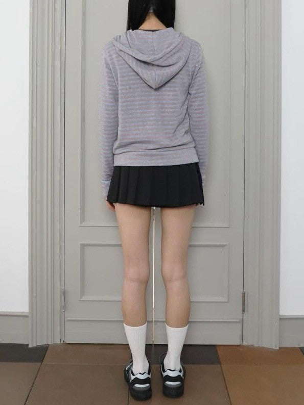 【Uglyshadow】US STRIPED HOOD ZIP UP