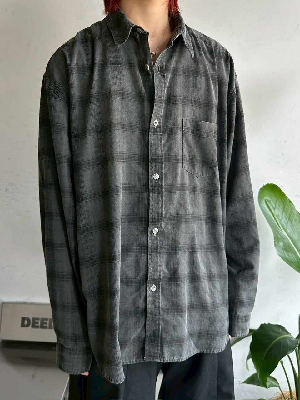 受注制【LUV CODE】pigment check shirt