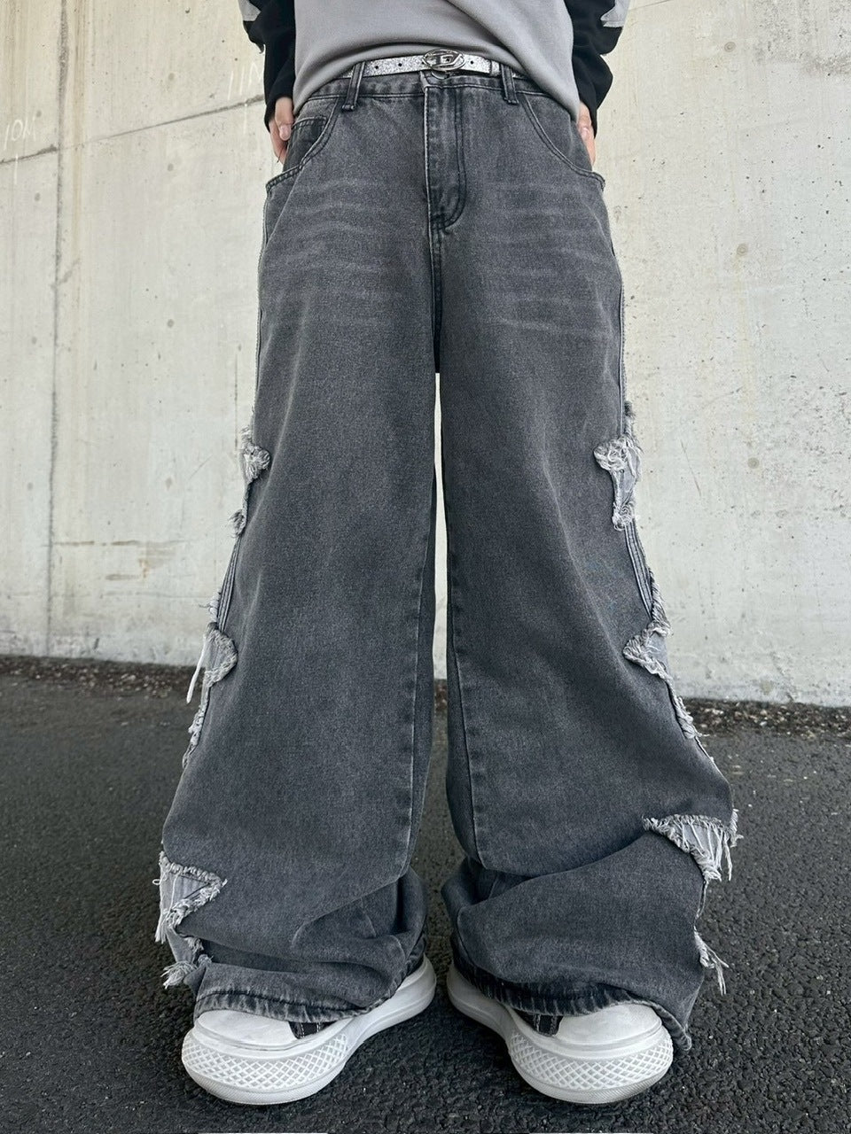 国際配送【LUV CODE】star design denim pants