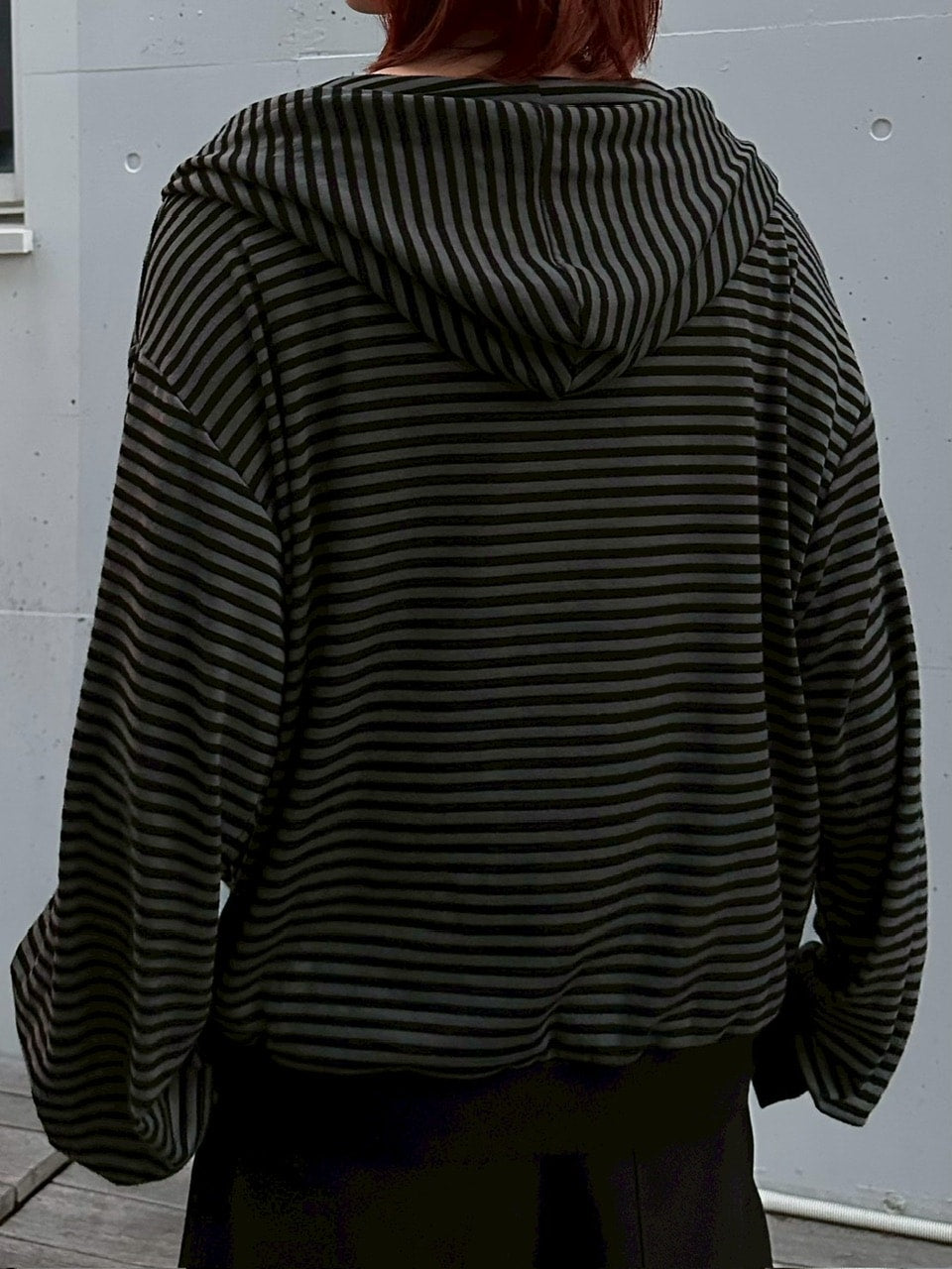受注制【LUV CODE】stripe zip up hoodie