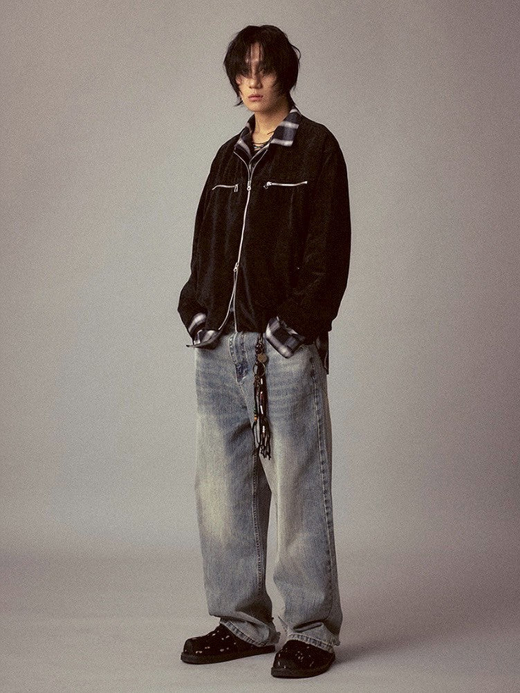 【Cord】Washed Under Cut Denim Pants