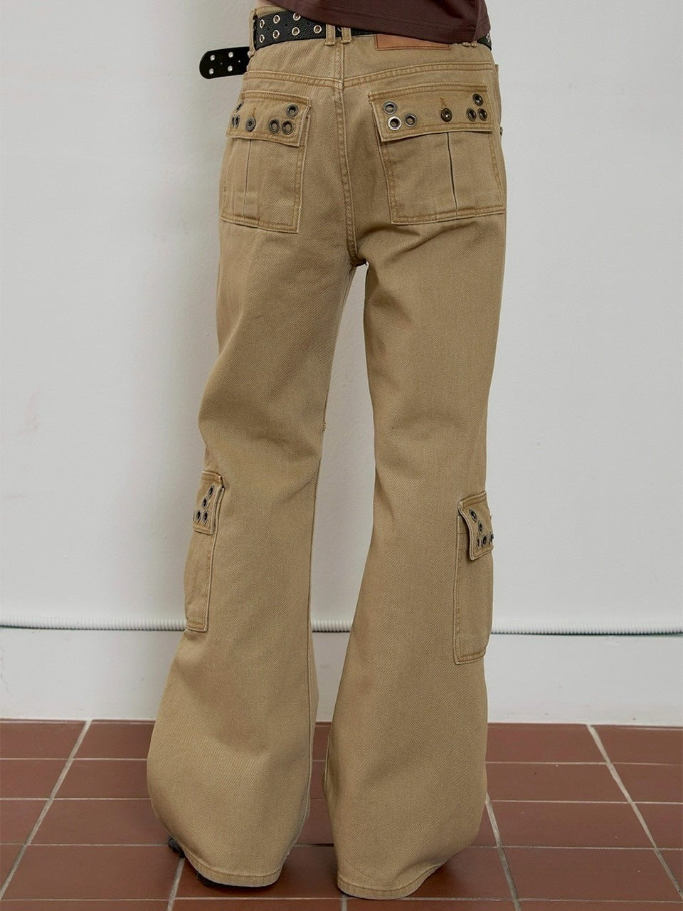 【ESC STUDIO】eyelet denim bootcut pants / 【イーエスシースタジオ】アイレットブーツカットデニムパンツ