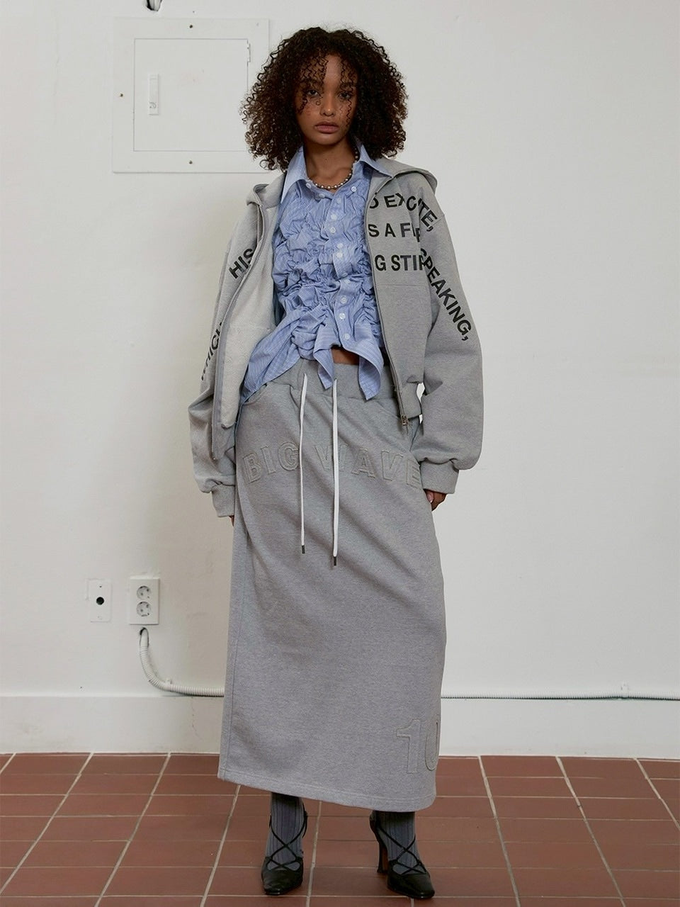 【ESC STUDIO】big waves long skirt