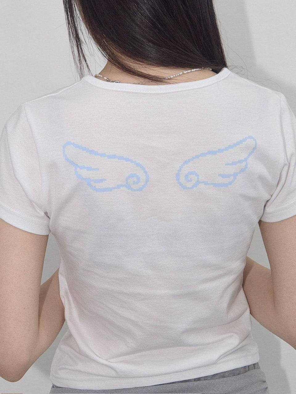 【FANCY CLUB】ANGEL MARK CROP TEE / 【ファンシークラブ】クロップロゴ半袖Tシャツ