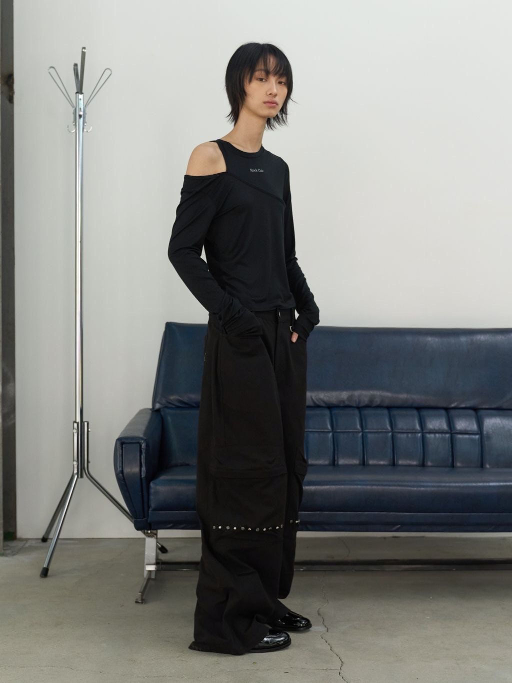 【ROCK CAKE】One Shoulder Layered Top