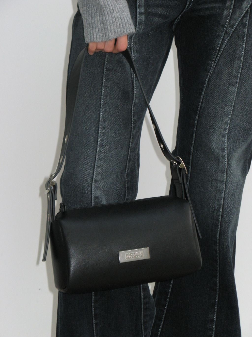 【ROCK CAKE】Square Leather Belt Shoulder Bag