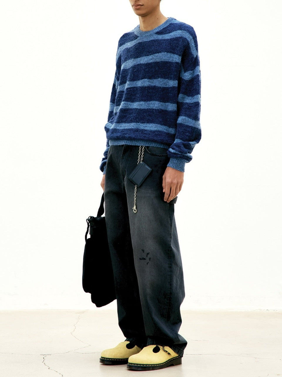【COOR】HAIRY STRIPE KNIT