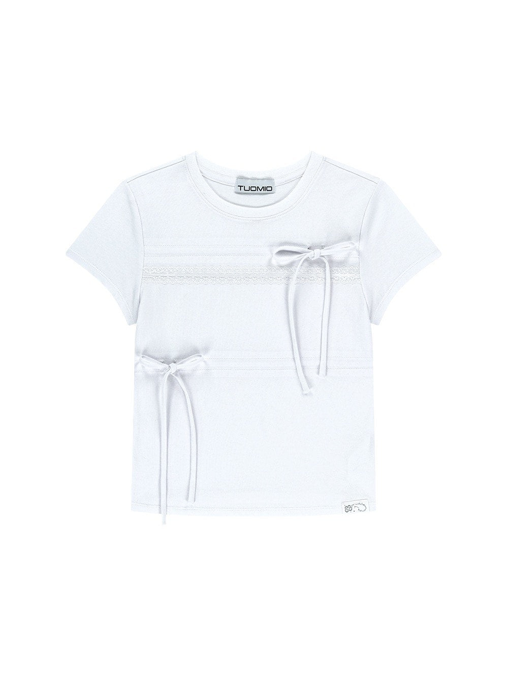 【TUOMIO】RIBBON LAYERED SHORT SLEEVES