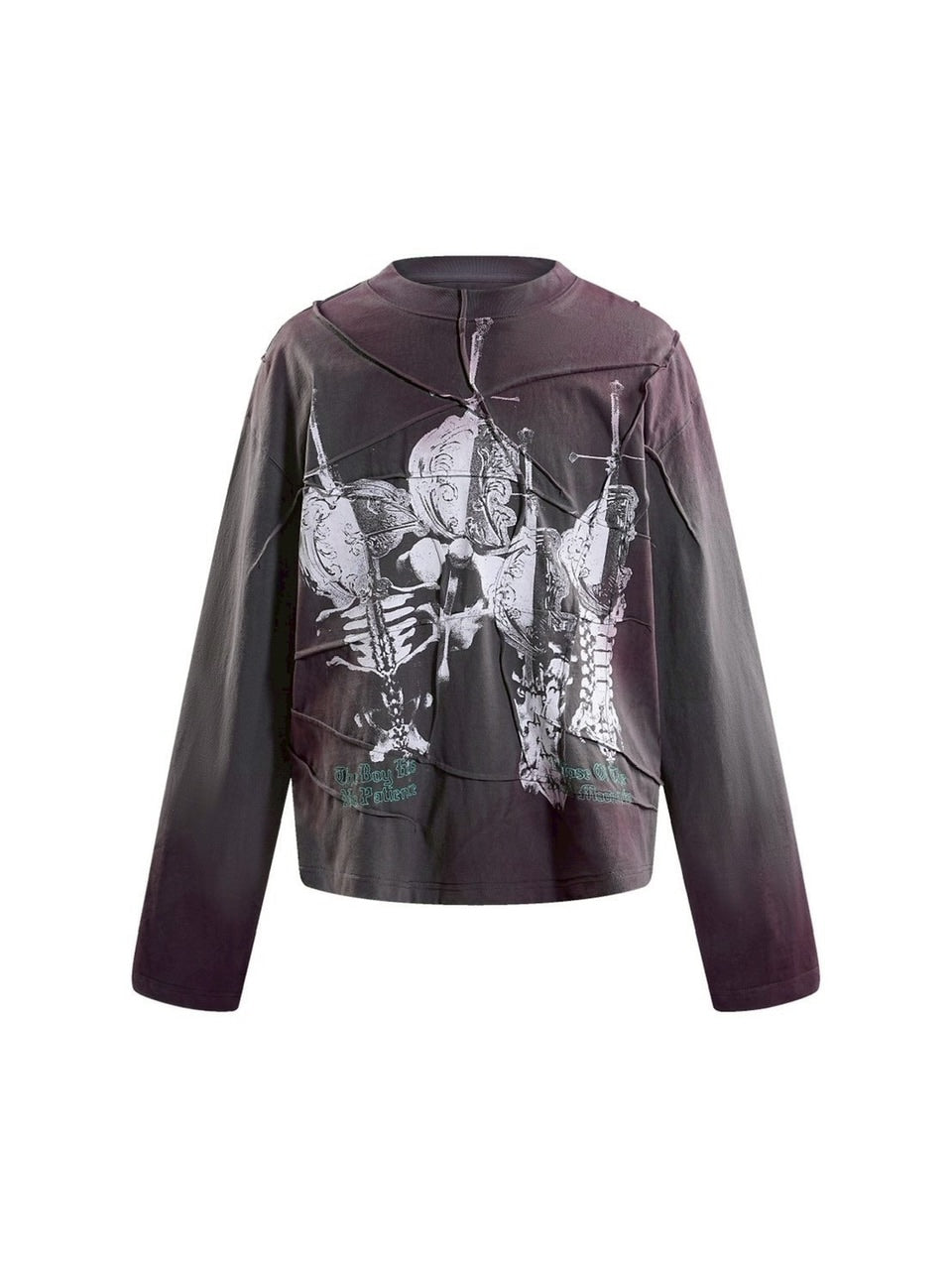 【The Boy Has No Patience】RIBBED PRINT PLEATED LONG SLEEVES