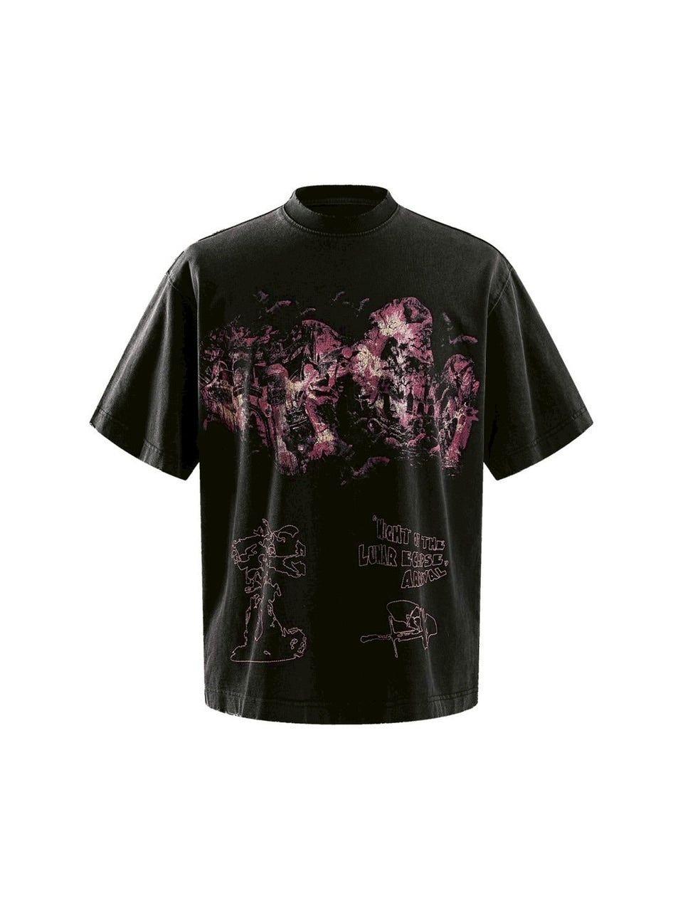 【The Boy Has No Patience】NIGHT OF THE BLOOD MOON WASHED SHORT SLEEVES