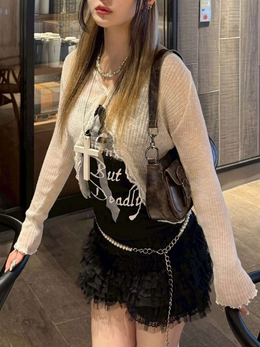 国際配送【Nerd out XU】jujika (2color) / 【ナードアウトエックスユー】クロスチェーンネックレスシルバーネックレス