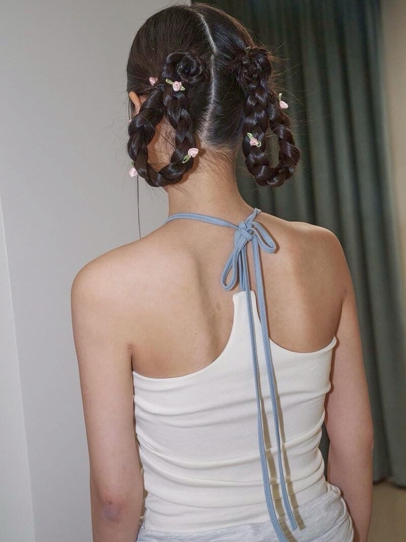 【ODDONEOUT】TWO LINE HALTER NECK TOP