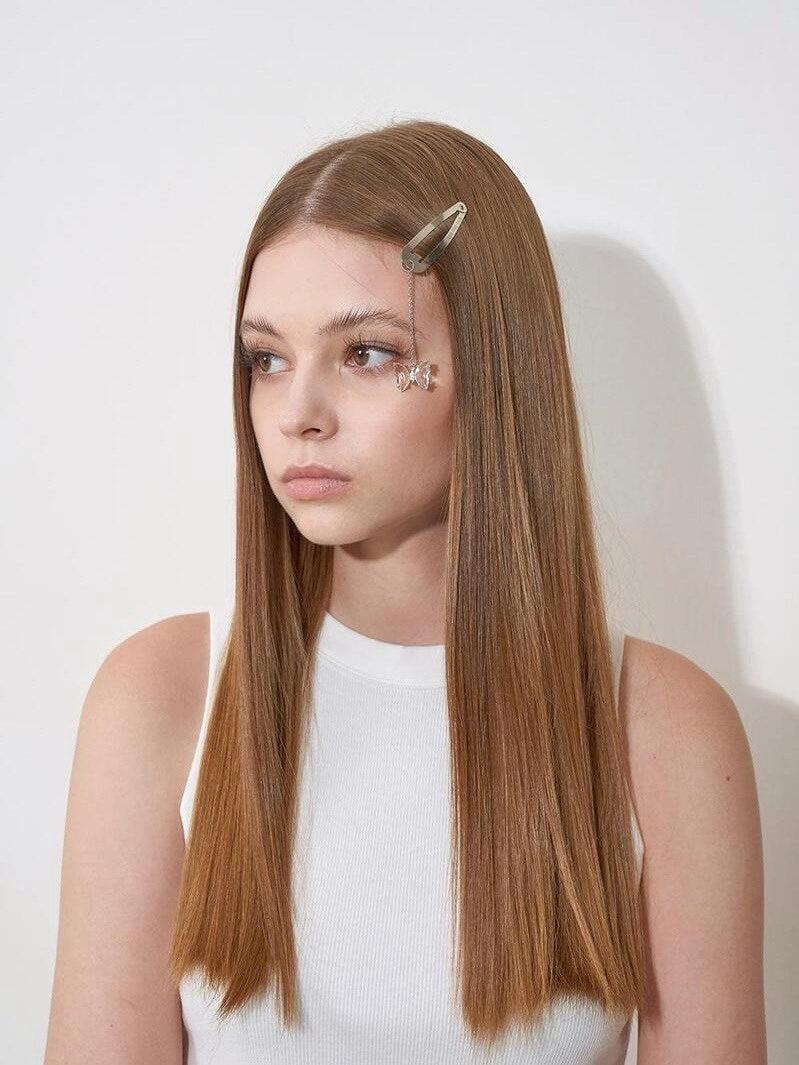 【ODDONEOUT】CRYSTAL BUTTERFLY DROP HAIR CLIP (1EA)