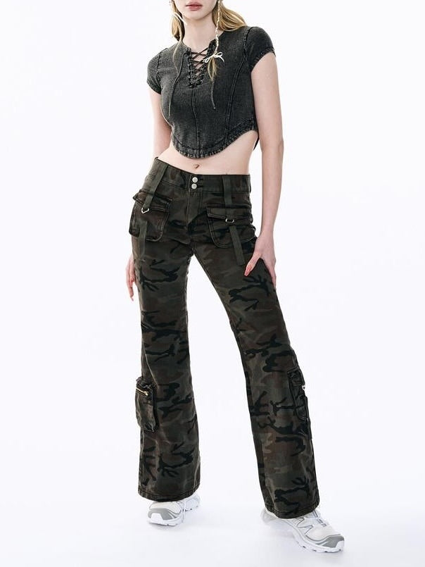 【ODDONEOUT】Washing denim Vneck top / 【オッドワンアウト】ウォッシングデニムVネック半袖Tトップス