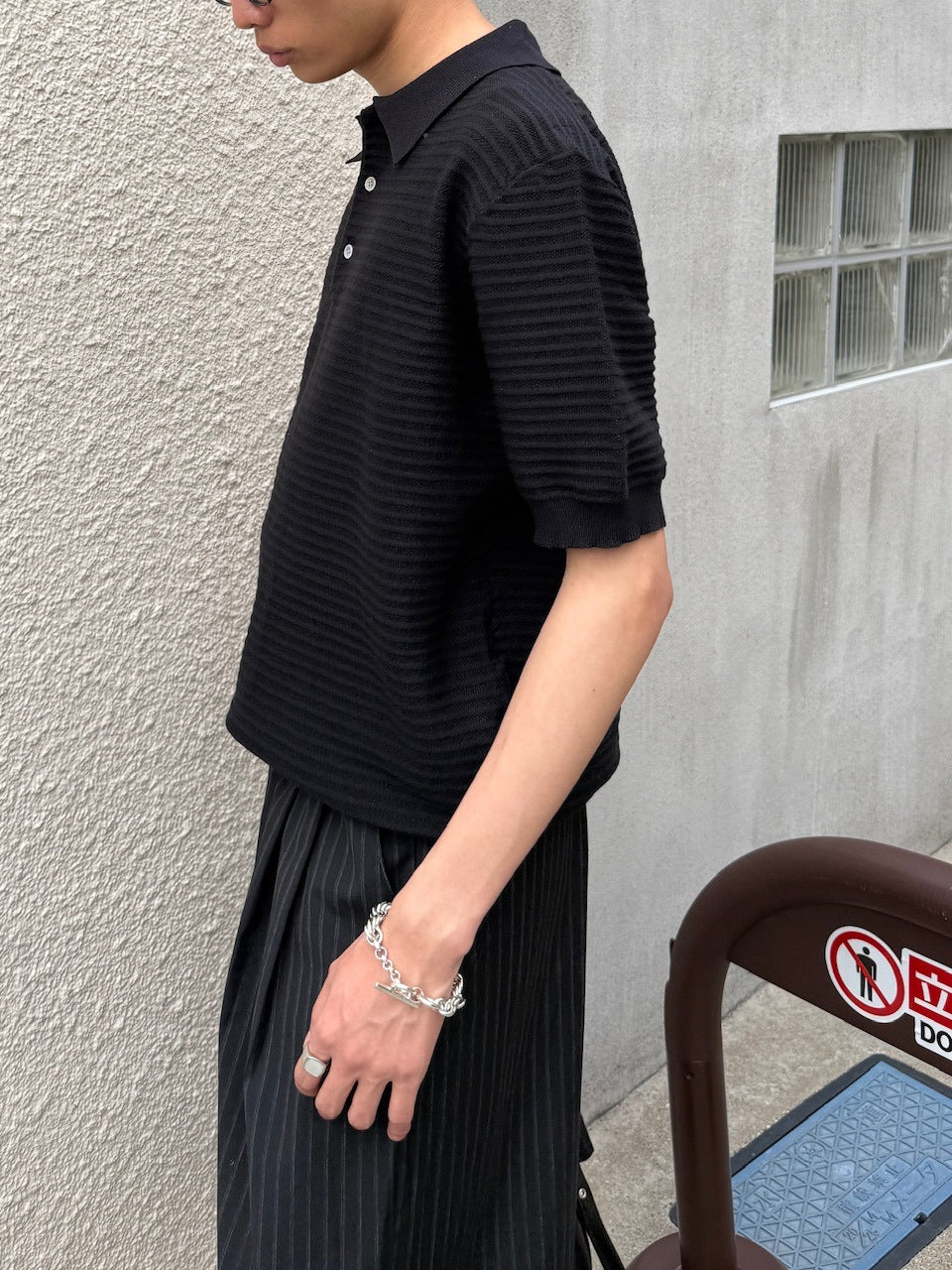東京店WEB限定受注制【Chikashitsu +】Dry-Touch Rib Knit Polo (2color)