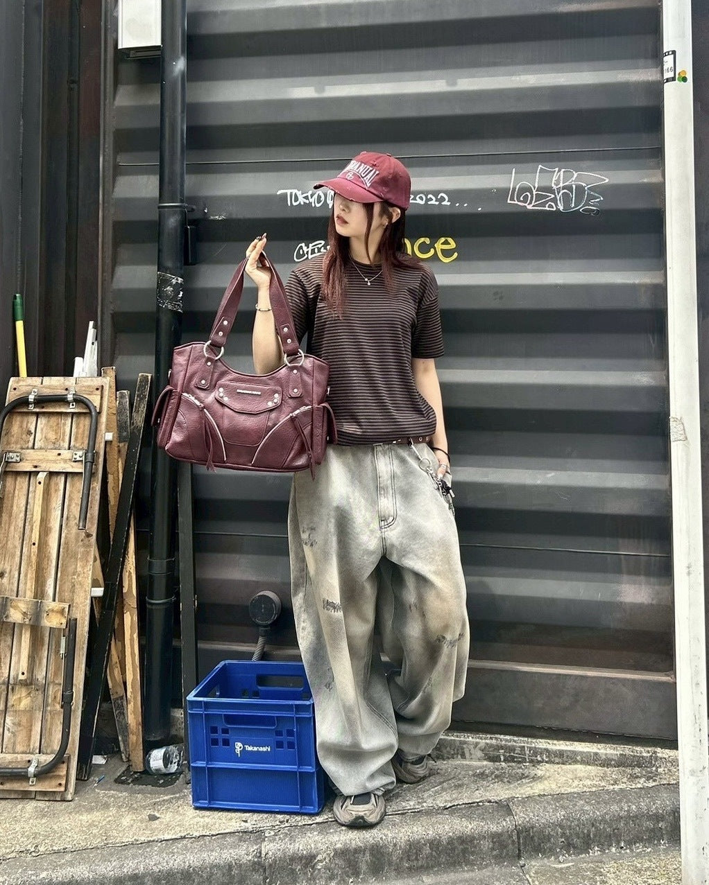 【Chikashitsu +】point wash balloon denim pants (2color) / 【チカシツプラス】ポイントウォッシングバルーンデニムパンツ