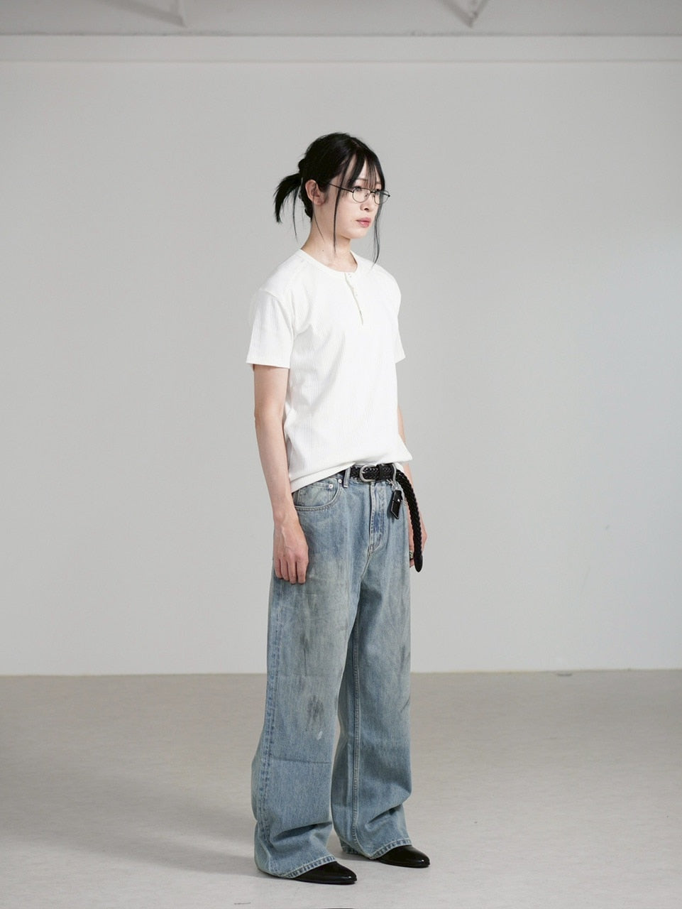 【Chikashitsu +】henry neck half sleeve tee (3color) / 【チカシツプラス】ヘンリーネック半袖Tシャツ