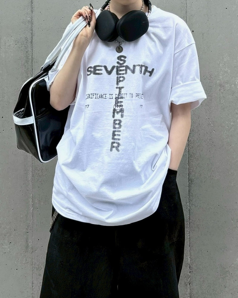 受注制【nmtc +】design seven tee (3color) / 【エヌエムティーシープラス】デザインプリント半袖Tシャツ