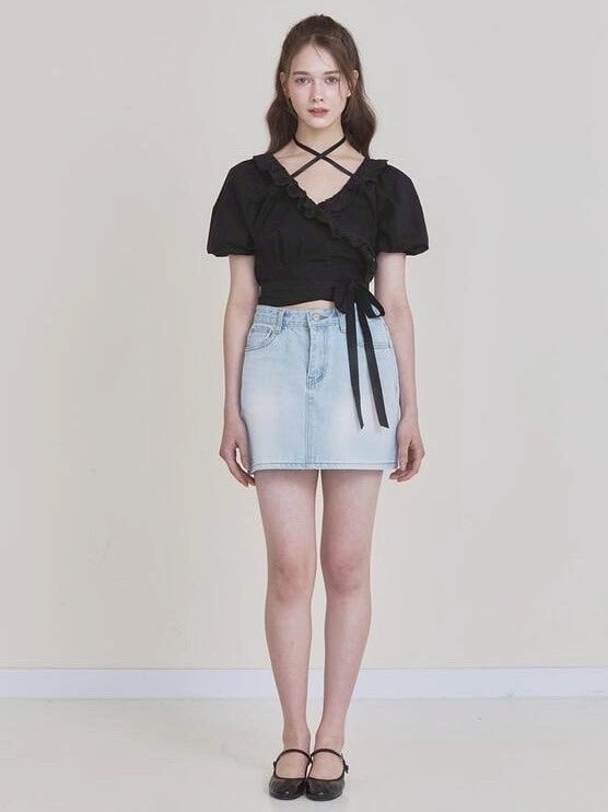 【NOTYOURROSE】Rosie wrap blouse