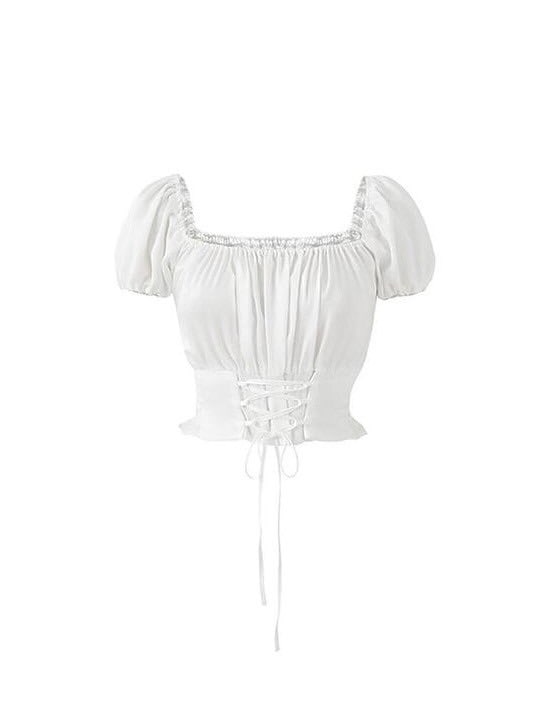 【NOTYOURROSE】Corset crop blouse