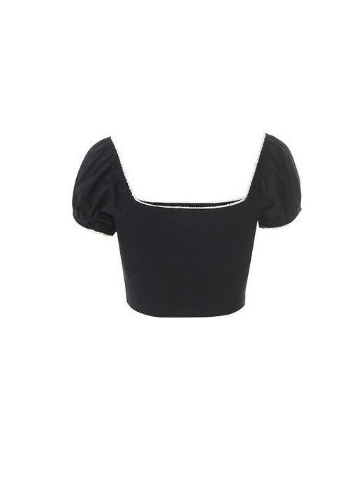 【NOTYOURROSE】Lace square t-shirt