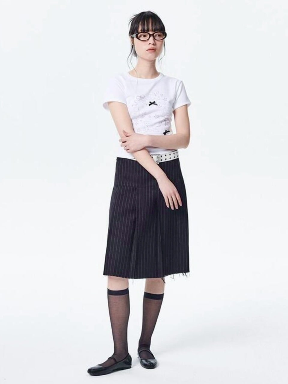 【runningHIGH】RIBBON CAT H/S TEE / 【ランニングハイ】リボンキャットプリント半袖Tシャツ