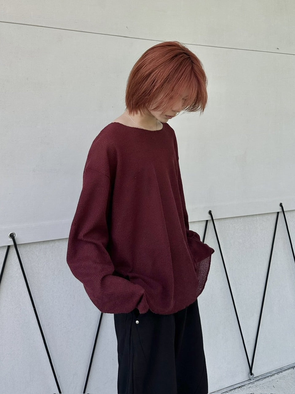 【LUV CODE】wide neck mesh knit (3color)