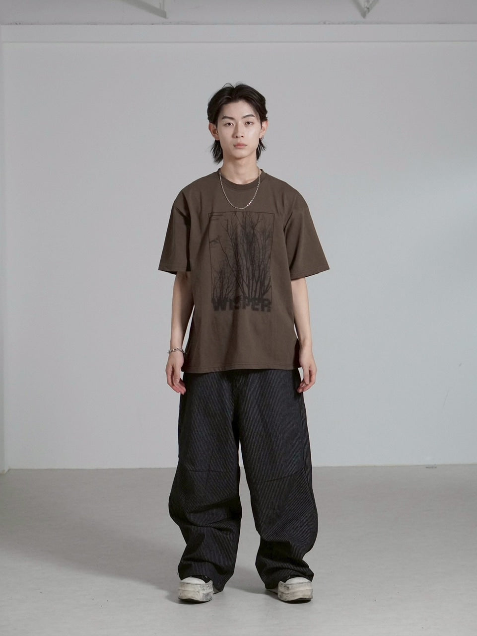 【Chikashitsu +】whisper tree t-shirt (3color) / 【チカシツプラス】ウィスパーツリープリント半袖Tシャツ