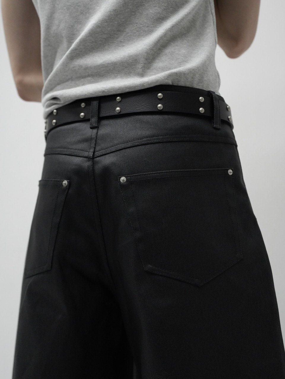 CS スタッズ黒レザーベルト CS】STUDS LEATHER BELT – PRESSING WEB SHOP