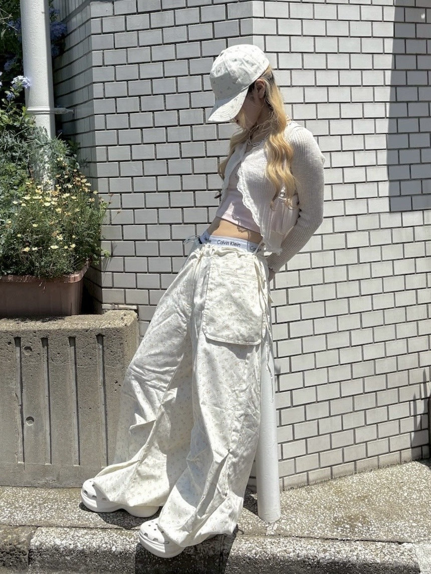 受注制【nmtc +】flower wide layered pants (3color)