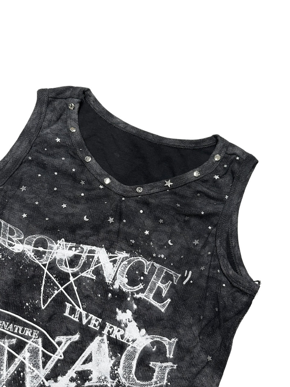 受注制【Never mind the XU】tie-dye paint studs sleeveless (2color) / 【ネバーマインドザエックスユー】タイダイペイントスタッズタンクトップ
